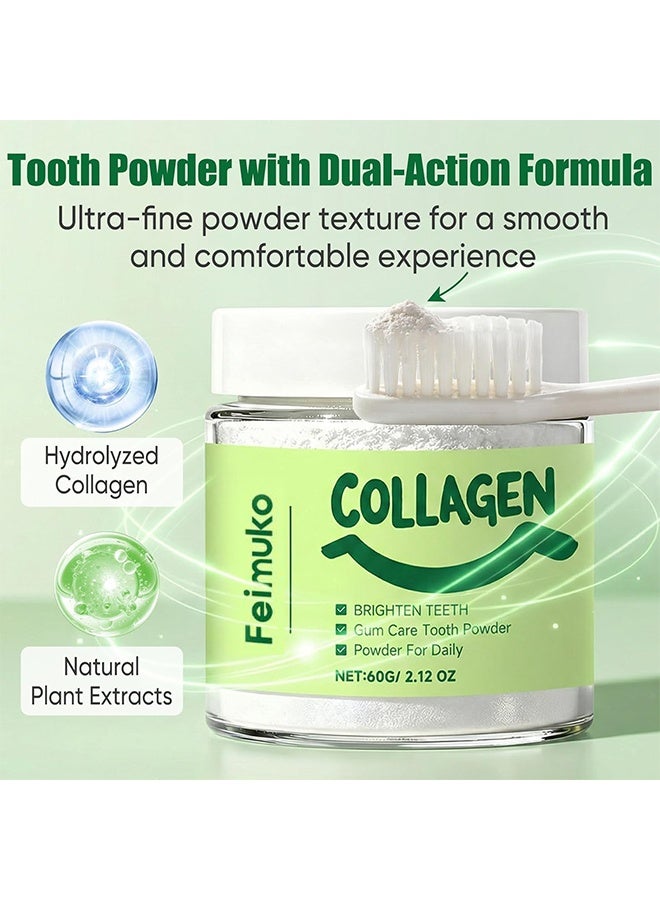 Feimuko Collagen Gum Care Tooth Powder， Remineralizing Tooth Powder for Enamel Support, Daily Oral Care, Breath Freshener  60g - Image 5