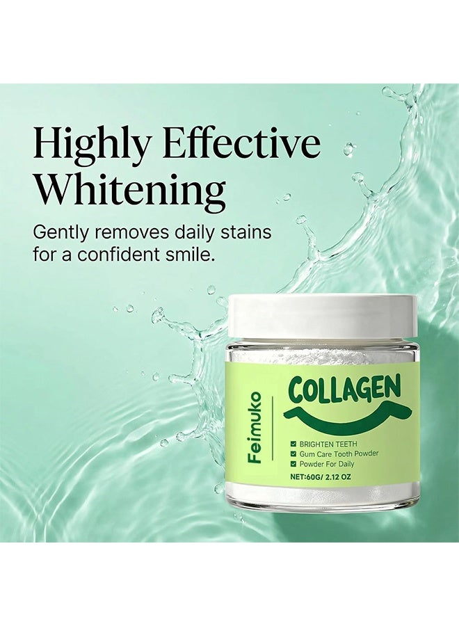 Feimuko Collagen Gum Care Tooth Powder， Remineralizing Tooth Powder for Enamel Support, Daily Oral Care, Breath Freshener  60g - Image 4