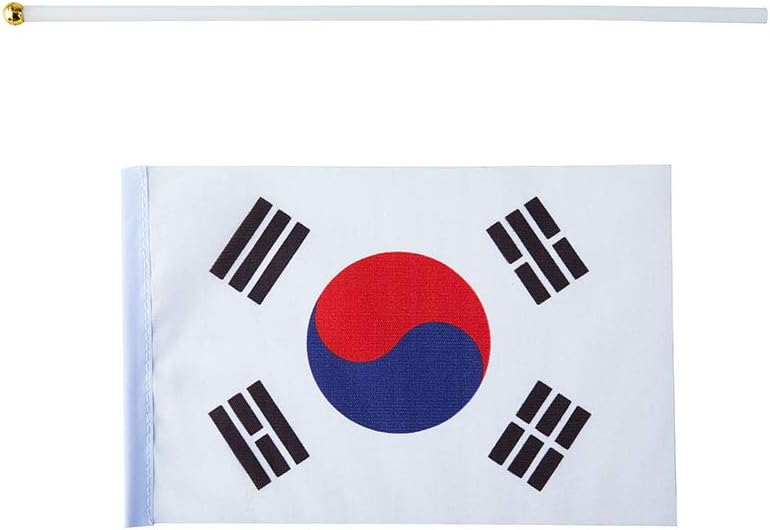 mflagperft South Korea Flag South Korean Flag, Small Mini Handheld South Korea Flags on Stick, Ideal for Party Parades Sports Events Patriotic Festival Decorations - Image 3
