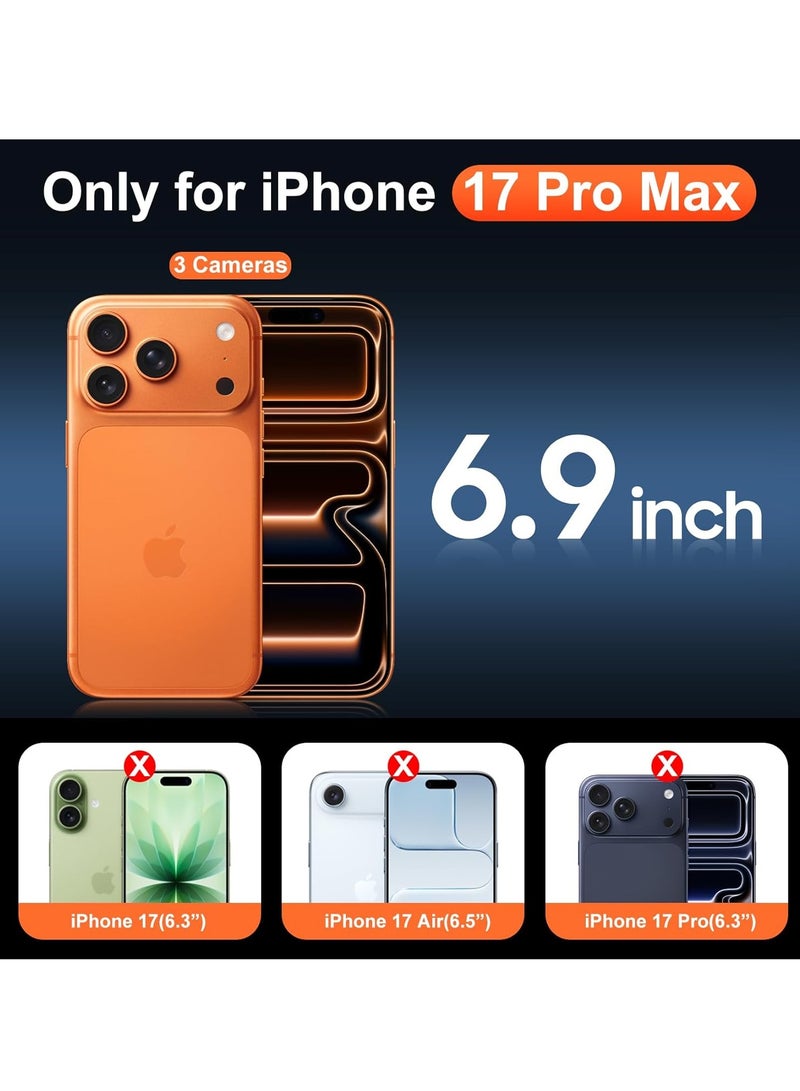 بورتوني حافظة آيفون 17 برو ماكس، غطاء بمسند للأصابع لهاتف آيفون 17 برو ماكس، حافظة هاتف مغناطيسية متعددة المواقف عمودية وأفقية من السيليكون الناعم لهاتف آيفون 17 برو ماكس 6.9 بوصة - Image 2