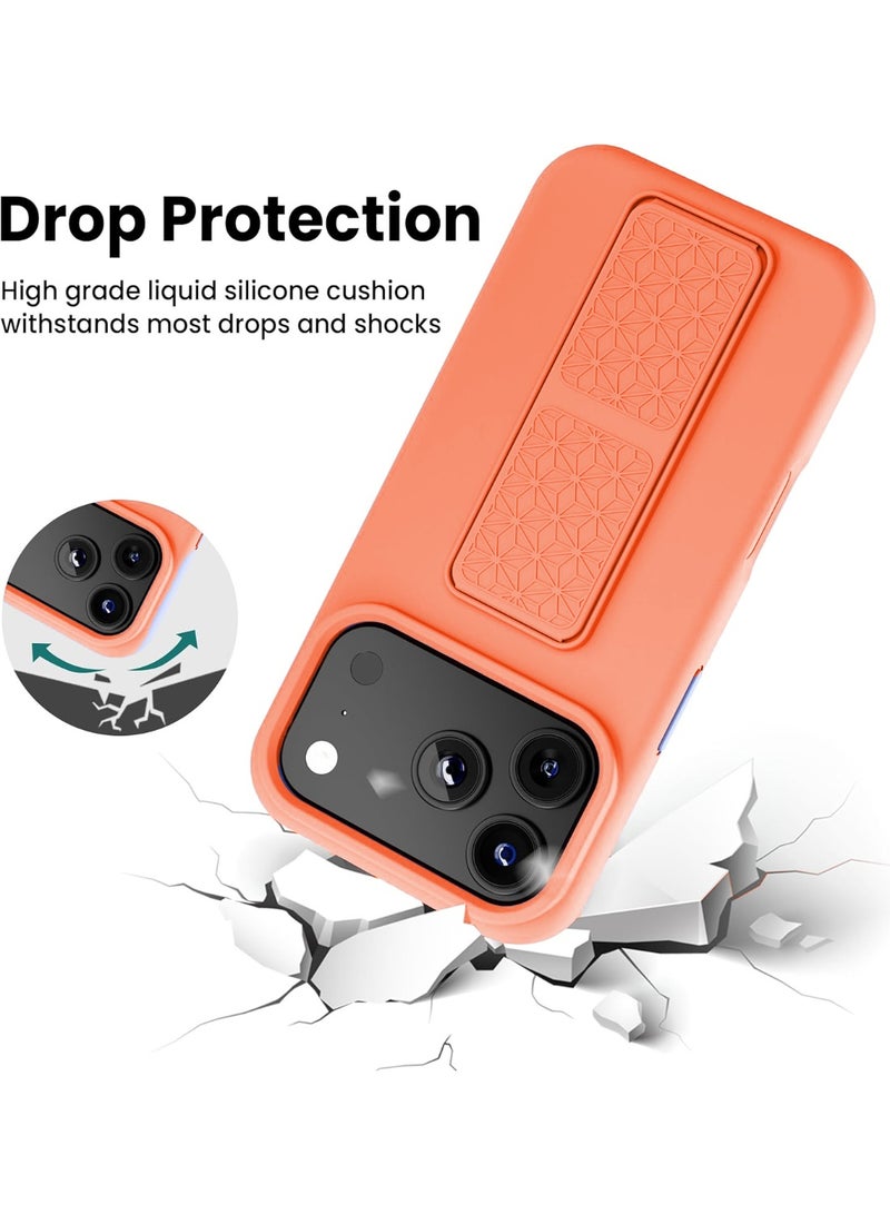 بورتوني حافظة آيفون 17 برو ماكس، غطاء بمسند للأصابع لهاتف آيفون 17 برو ماكس، حافظة هاتف مغناطيسية متعددة المواقف عمودية وأفقية من السيليكون الناعم لهاتف آيفون 17 برو ماكس 6.9 بوصة - Image 5