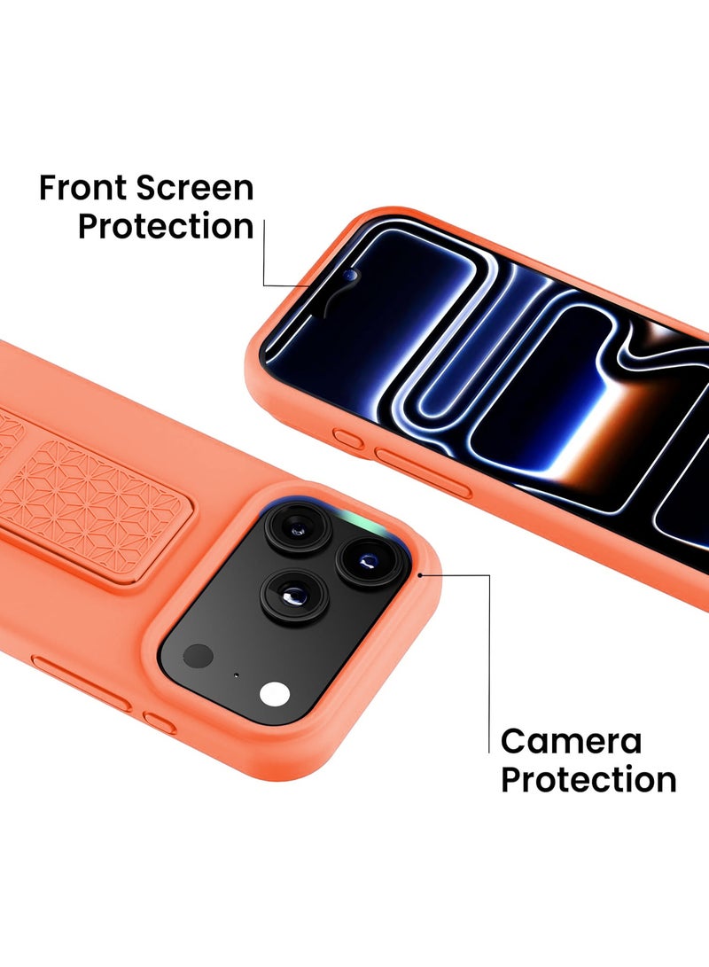 بورتوني حافظة آيفون 17 برو ماكس، غطاء بمسند للأصابع لهاتف آيفون 17 برو ماكس، حافظة هاتف مغناطيسية متعددة المواقف عمودية وأفقية من السيليكون الناعم لهاتف آيفون 17 برو ماكس 6.9 بوصة - Image 4