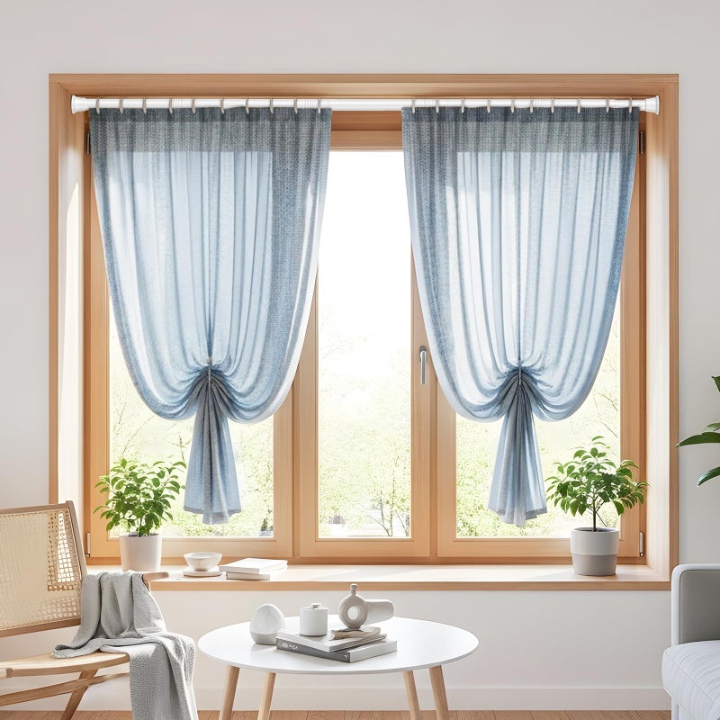 ZipGlo 2pack Tension Curtain Rod 30 to 62 Inch, White Spring Tension Curtain Rod Adjustable Expandable Curtain Rod No Drilling, Spring Loaded Curtain Rods for Windows, Bedroom, Doorway Door, Closet - Image 5