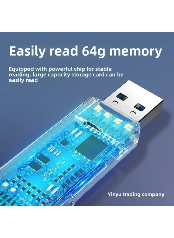 Card Reader Usb3.0 High-speed Multi-function All-in-one Sd Memory Card Tf Converter Typec Computer Card U Disk-Color:Black 2.0 [sd/tf Card Two-in-one] Comes With Otg Adapter-Capacity:Default Item  - Image 4