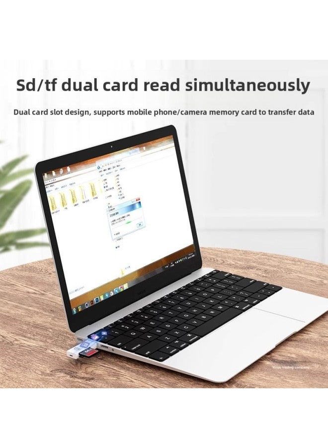 Card Reader Usb3.0 High-speed Multi-function All-in-one Sd Memory Card Tf Converter Typec Computer Card U Disk-Color:Black 2.0 [sd/tf Card Two-in-one] Comes With Otg Adapter-Capacity:Default Item  - Image 3