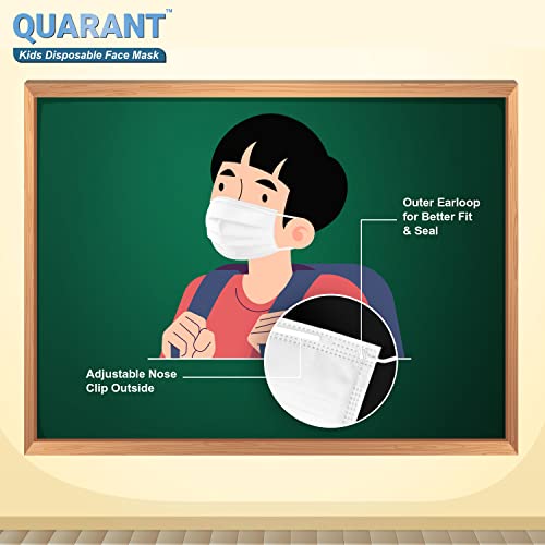 QUARANT Meltblown Fabric Kids 3 Ply Disposable Face Mask with Nose Clip for Boys & Girls, Suitable for Children Aged 5 to 12 Years (Rainbow Combo, Multicolour, Pack of 50) for Unisex - Image 4