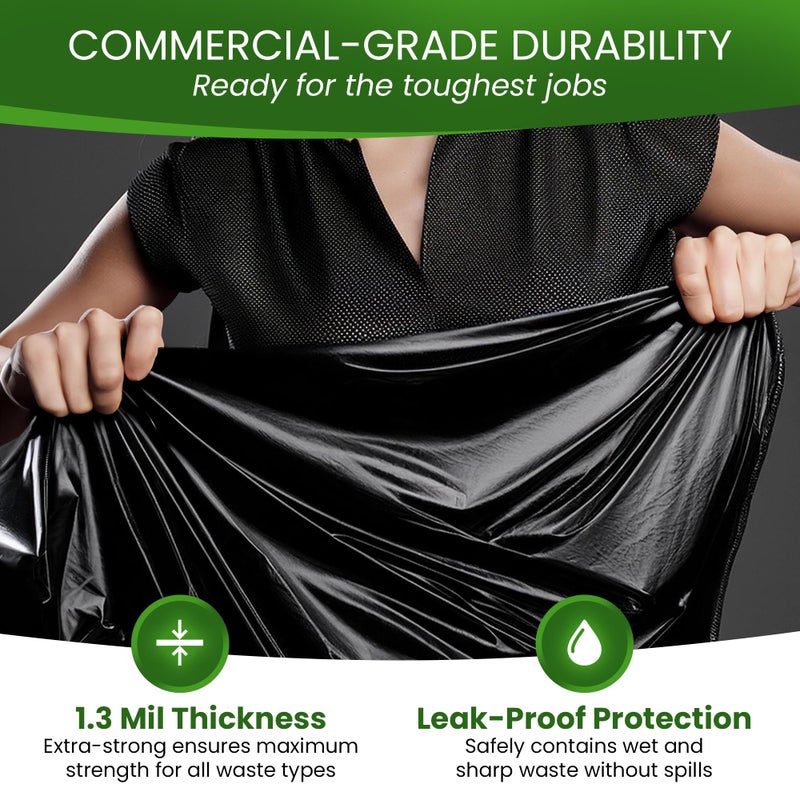 Betta 20-30 Gallon Black Trash Bags, 150 Count Box, (30x36-inch) Commercial Heavy-Duty Garbage Can Liners for 16-20 Gallon Round Cans, 15-23 Gallon Slim and Square Cans - Image 5
