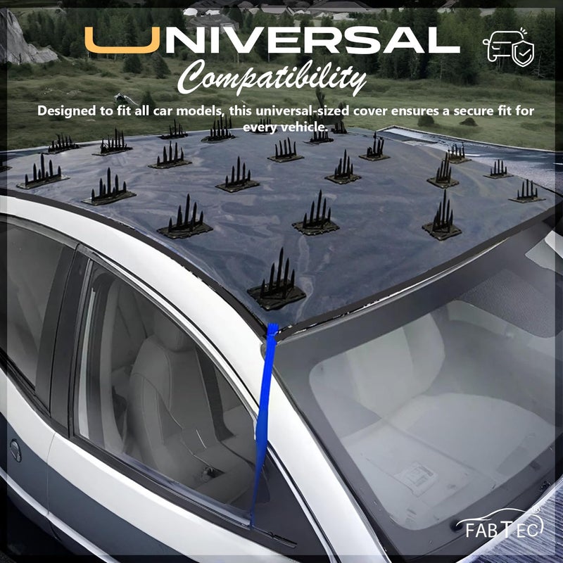 FABTEC غطاء حماية السيارة من الكلاب والحيوانات غطاء جسم السيارة المقاوم للغبار غطاء حماية الكلاب لسطح السيارة مع المسامير متوافق مع جميع السيارات بحجم عالمي 1 قطعة - Image 3