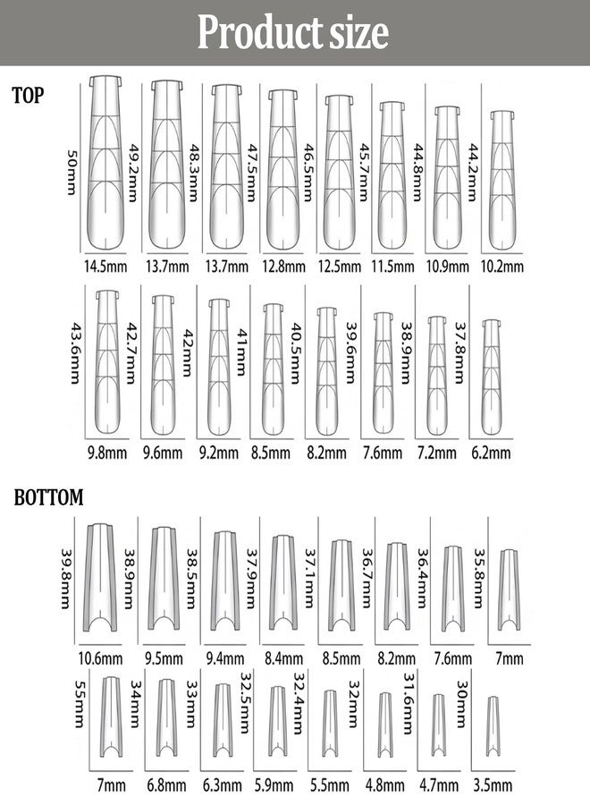 Amzlysdok 256PCS Sandwich Dual Nail Forms,Ultra-Thin Flexible Coffin Dual Form Reusable Top & Bottom Forms for Builder Gel ＆ Polygel,16 Sizes for Nail Extensions Salon-Quality DIY Nails - Image 3