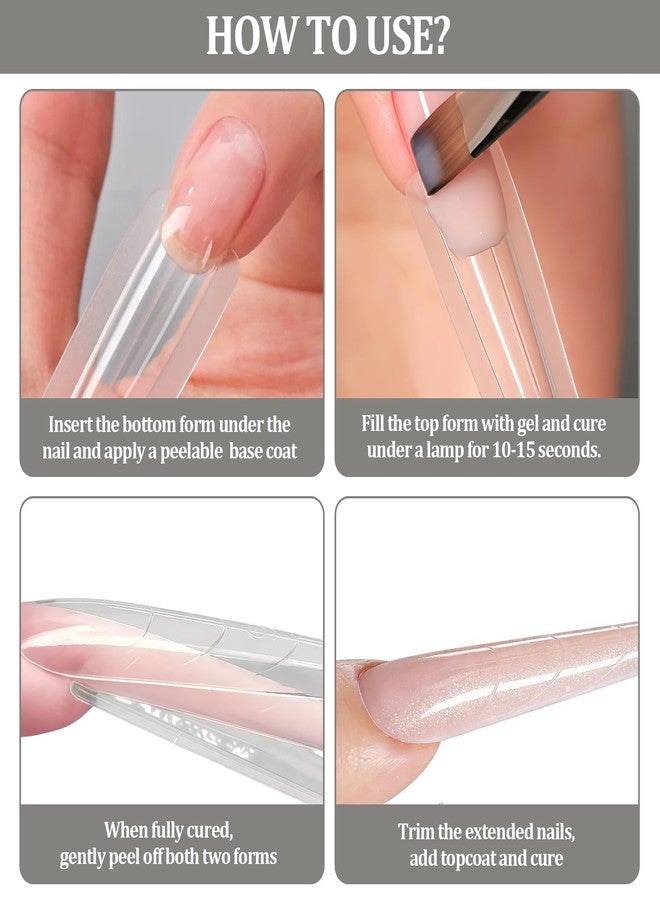 Amzlysdok 256PCS Sandwich Dual Nail Forms,Ultra-Thin Flexible Coffin Dual Form Reusable Top & Bottom Forms for Builder Gel ＆ Polygel,16 Sizes for Nail Extensions Salon-Quality DIY Nails - Image 5