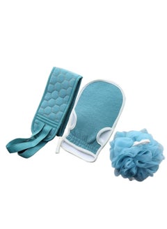 spa luxetique Bath towel bath artifact three piece set, thickened mud cleaning bath ball combination set, pull back strip, long strip back rubbing  - Image 1