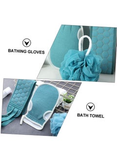 spa luxetique Bath towel bath artifact three piece set, thickened mud cleaning bath ball combination set, pull back strip, long strip back rubbing  - Image 2