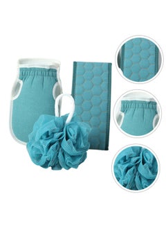 spa luxetique Bath towel bath artifact three piece set, thickened mud cleaning bath ball combination set, pull back strip, long strip back rubbing  - Image 3