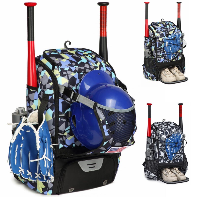 GOTECH Softball Bag for Youth & Adults, Baseball Bat & Equipment Bag with Fence Hook, Lightweight Backpack with Shoe Compartment, Large Main Compartment for Helmet - Image 1