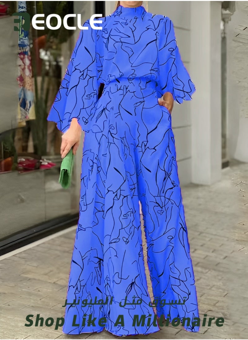 Elegant Jumpsuit Waist-cinching Lace-up Long-sleeved Trousers Printed Jumpsuit Fashionable Printed Design Stand-up Collar Design Waist-cinching Design - pzsku/ZF8BEB2EEC25D5877A02FZ/45/_/1711678203/443abb89-434d-4aa5-8adc-2366ebd0bc53