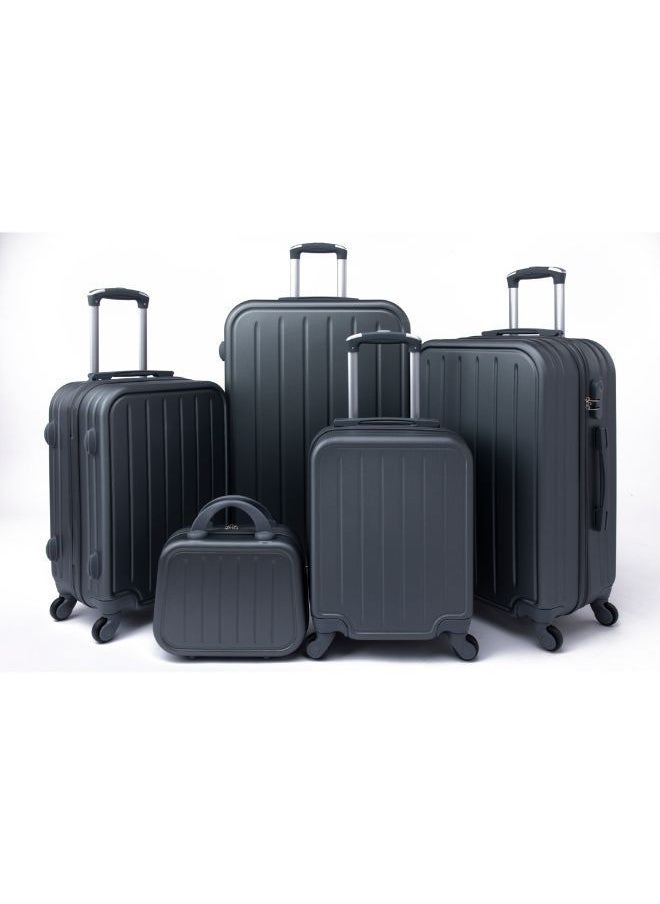 LIMRA - Limra Luggage Trolley Bags set of 5 Pcs ,Dark Grey - Image 1