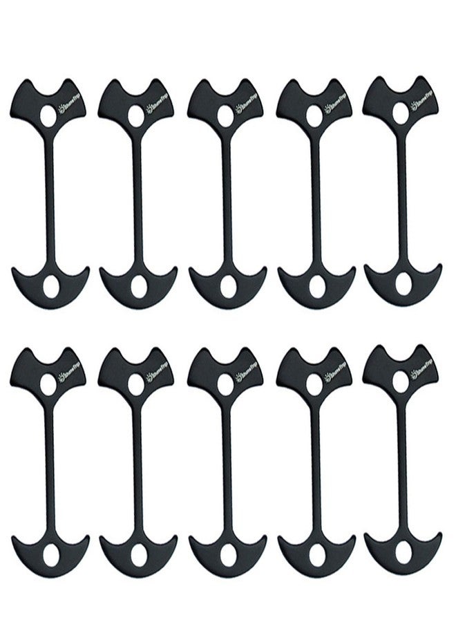 BPNHNA 10pcs Fishbone Tent Stakes Pegs Lengthen Deck Nail Anchor Stopper Guyline Tensioner Camping Accessories(Black) - Image 1