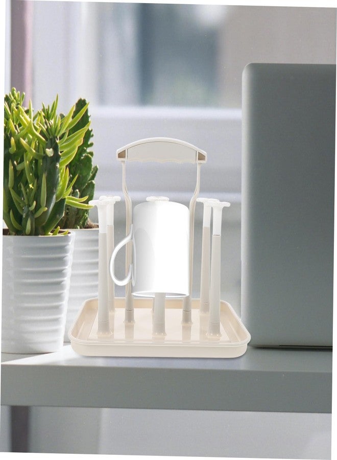 Toyvian Space Saving Baby Bottle Drying Rack with Cup Holder for Countertop Portable Baby Bottle Drain Rack for Kitchen and Nursery Organization - Image 5