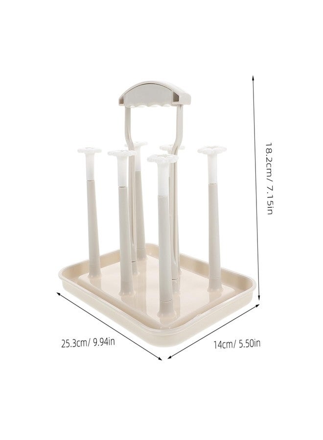 Toyvian Space Saving Baby Bottle Drying Rack with Cup Holder for Countertop Portable Baby Bottle Drain Rack for Kitchen and Nursery Organization - Image 2