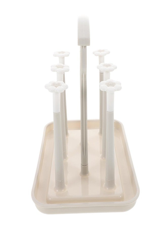 Toyvian Space Saving Baby Bottle Drying Rack with Cup Holder for Countertop Portable Baby Bottle Drain Rack for Kitchen and Nursery Organization - Image 1