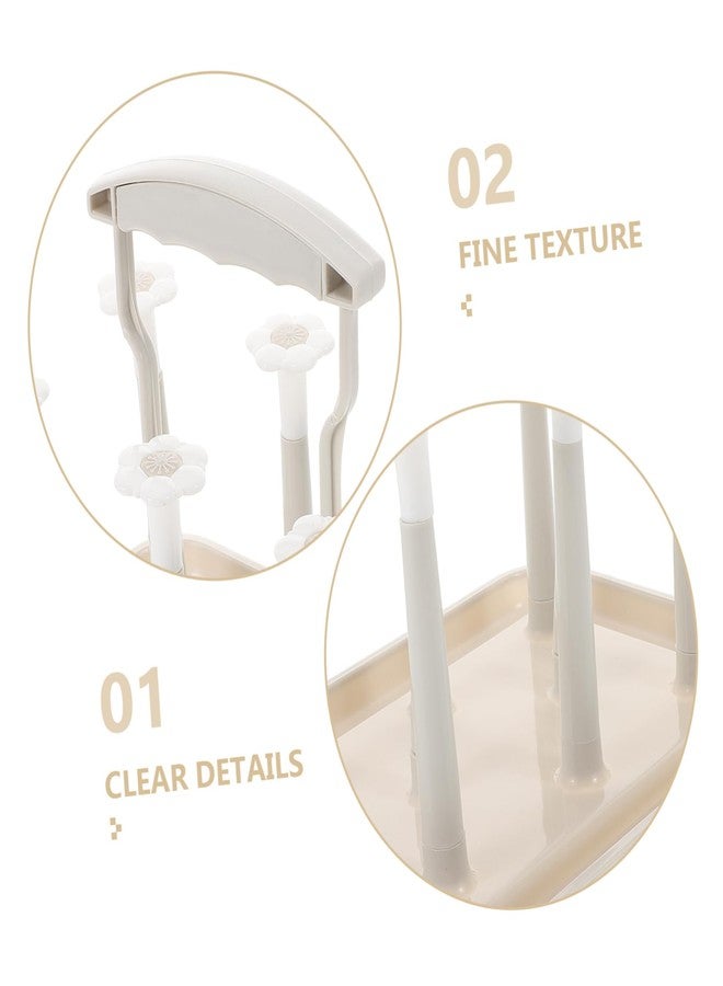 Toyvian Space Saving Baby Bottle Drying Rack with Cup Holder for Countertop Portable Baby Bottle Drain Rack for Kitchen and Nursery Organization - Image 3