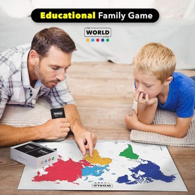 The World Game Geography Card Game Educational Games for Kids, Family and Adults Cool Learning Gift Idea for Teenage Boys & Girls 8-12 with Map - Image 2