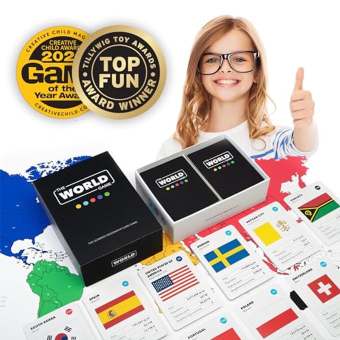The World Game Geography Card Game Educational Games for Kids, Family and Adults Cool Learning Gift Idea for Teenage Boys & Girls 8-12 with Map - Image 3