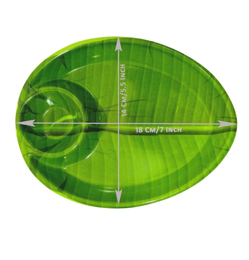 Inpro (Pack of 6 Melamine Designer Snacks Platters in Green Color-Perfect for Kitchen Utensils & Serving Snacks. - Image 2