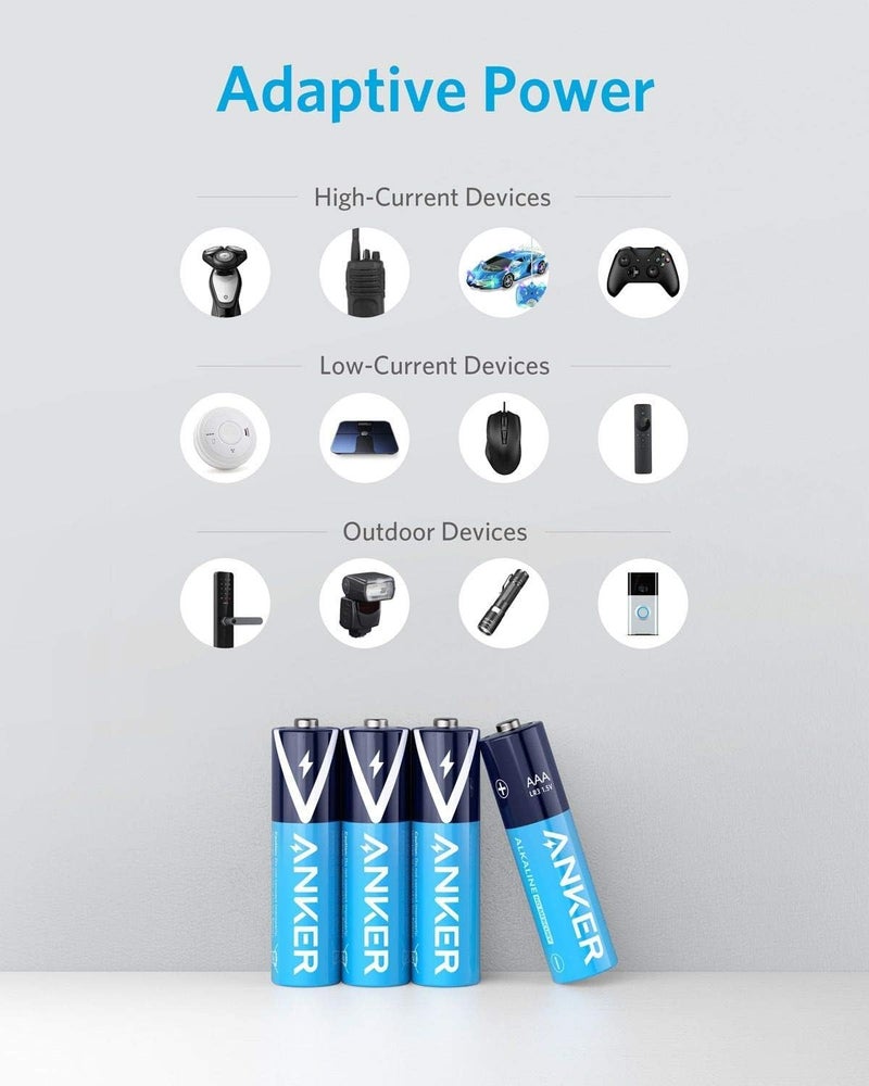 Anker Alkaline AAA Batteries (4-Pack), Long-Lasting & Leak-Proof with PowerLock Technology, High Capacity Triple A Batteries with Adaptive Power and Superior Safety - Image 4