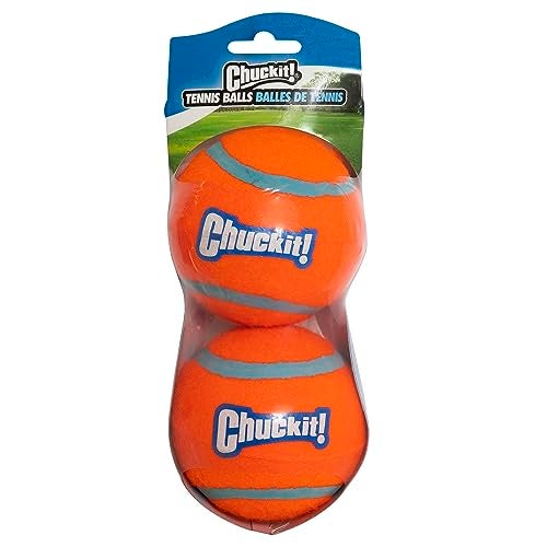 Chuckit Dog Tennis Ball Dog Toy Extra Large 35 Inch Diameter for dogs 100 lbs Shrink Wrap Pack of 2 - Image 1