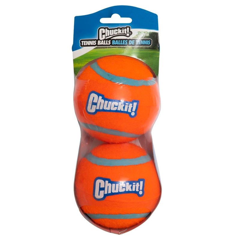 Chuckit Dog Tennis Ball Dog Toy Extra Large 35 Inch Diameter for dogs 100 lbs Shrink Wrap Pack of 2 - Image 2