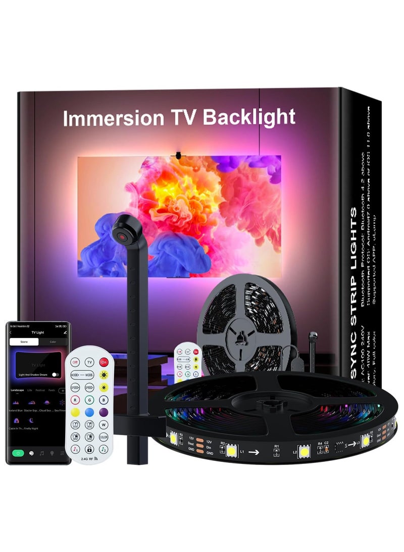 Loquat TV Led Backlight, with AR Sensor, Smart TV Lights Behind That Sync with Screen, Compatible with App Music Sync, for Gaming Room, Bedroom, for TV Monitor, Bluetooth App Remote Control - Image 1