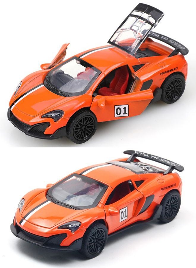 HALAMODO 1:36 Alloy Sports Car Model , Pull-Back Toy Car , Model Car for Kids Boy Girl Gift , Collectible Display ,Orange - Image 1