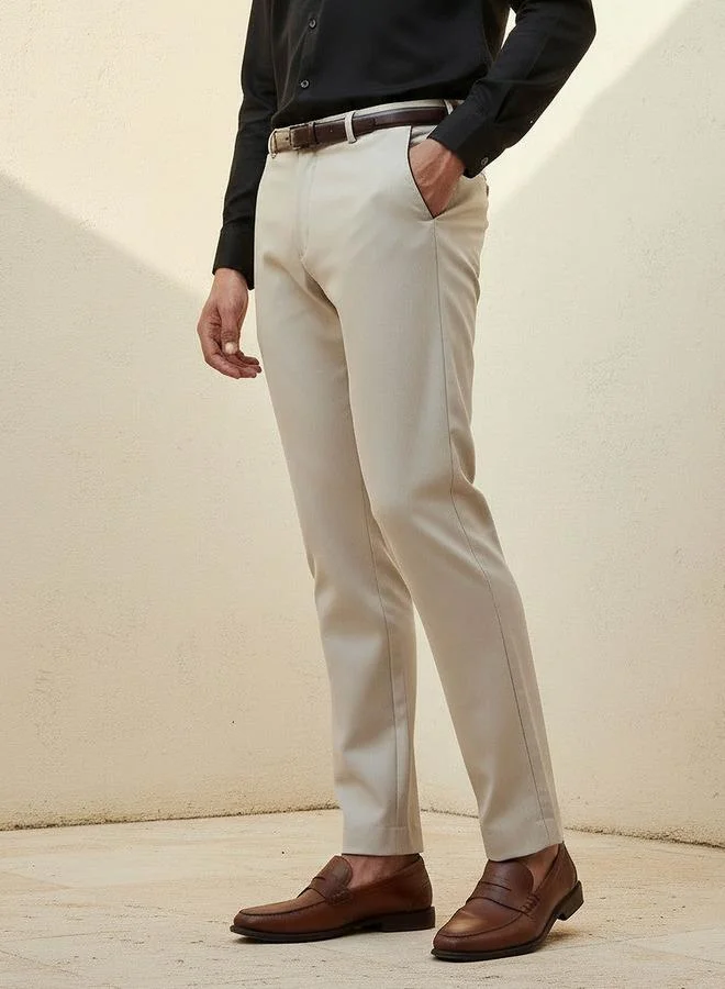 Slim Fit Flexi Waist Formal Trousers