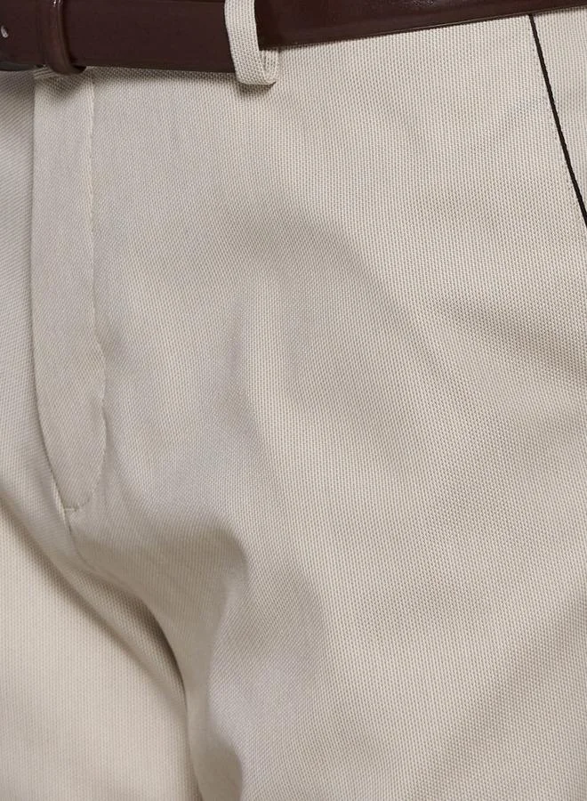 Splash FAV BEIGE Slim Fit Flexi Waist Formal Trousers for Men | Best Price UAE
