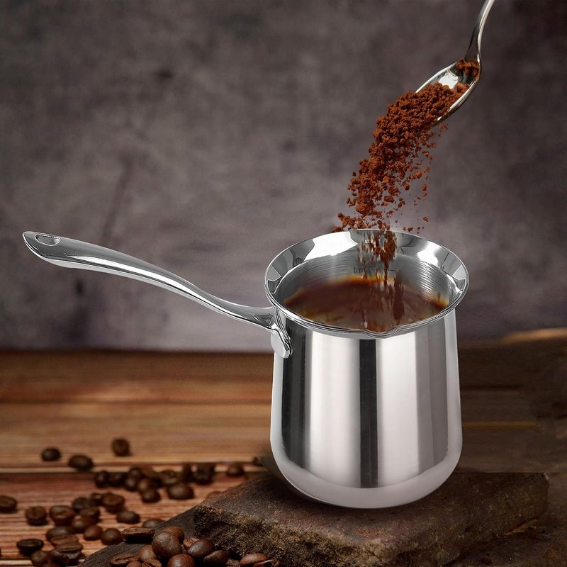 آميا إبريق قهوة ، إبريق حليب، إبريق قهوة عربية، إبريق موكا، إبريق قهوة يونانية من الفولاذ المقاوم للصدأ (600 مل) - Image 5