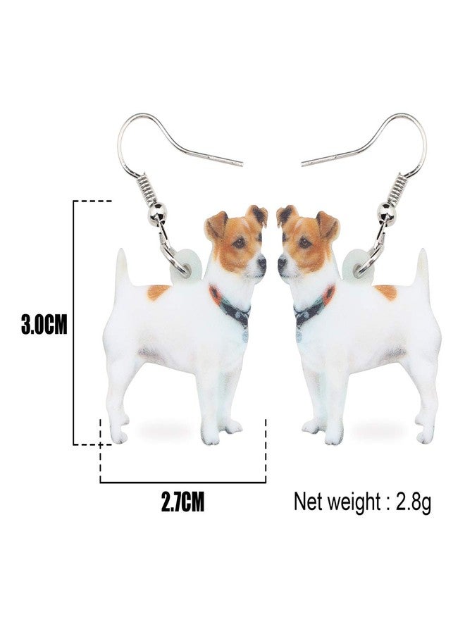DUOWEI Acrylic Jack Russell Terrier Earrings Lovely Dog Pets Dangle Drop Jewelry for Women Lovers Novelty Gifts (White) - Image 5