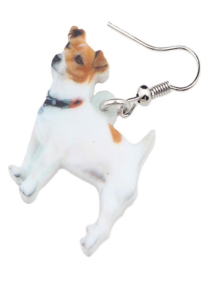 DUOWEI Acrylic Jack Russell Terrier Earrings Lovely Dog Pets Dangle Drop Jewelry for Women Lovers Novelty Gifts (White) - Image 3