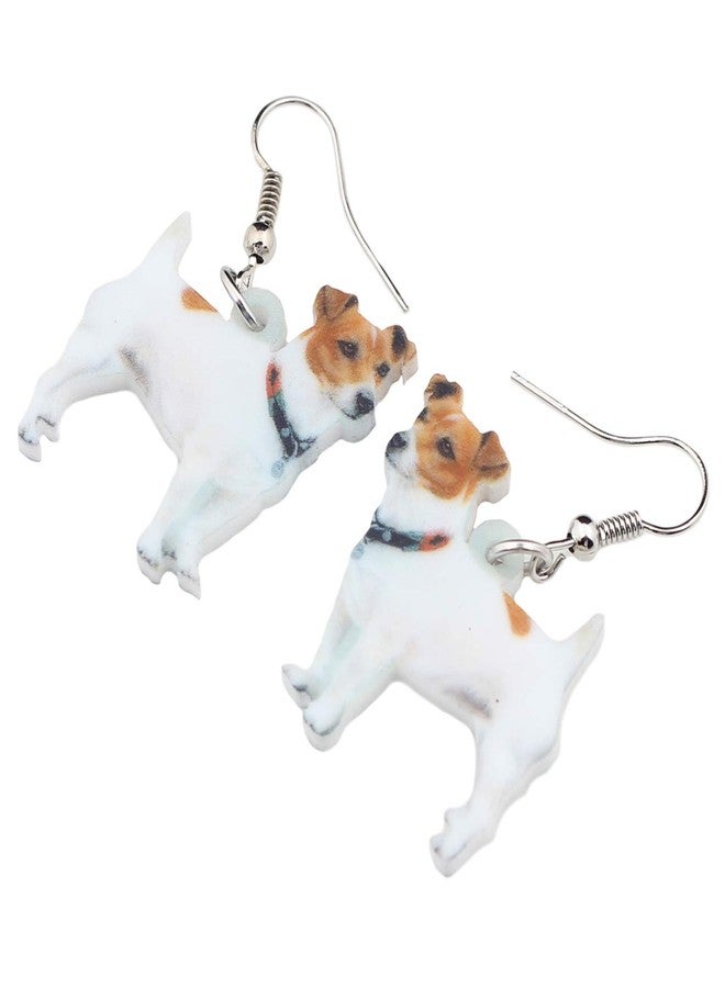 DUOWEI Acrylic Jack Russell Terrier Earrings Lovely Dog Pets Dangle Drop Jewelry for Women Lovers Novelty Gifts (White) - Image 4