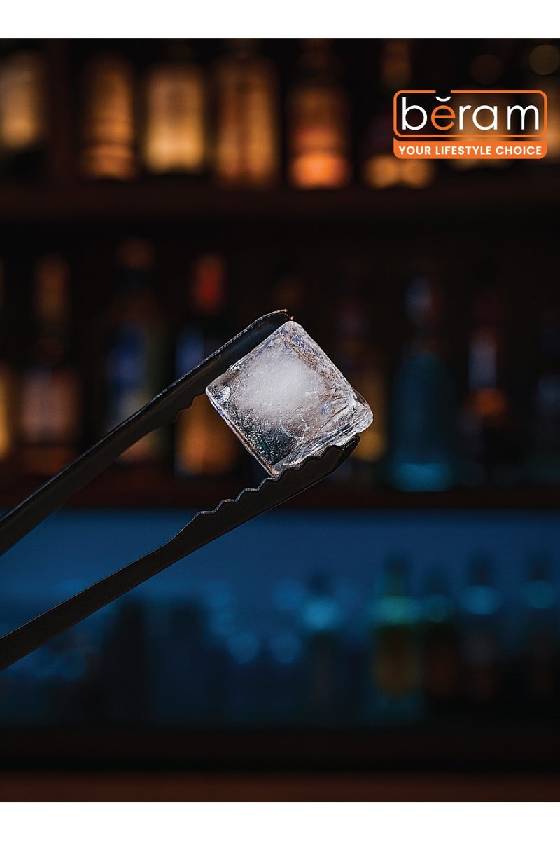 Beram Sugar Tong Zig Zag 15 Design Stainless Steel Mini Tongs for Sugar Cubes Ice Snacks & Tea Parties Durable, Rust-Resistant Black 6 Pcs - Image 5