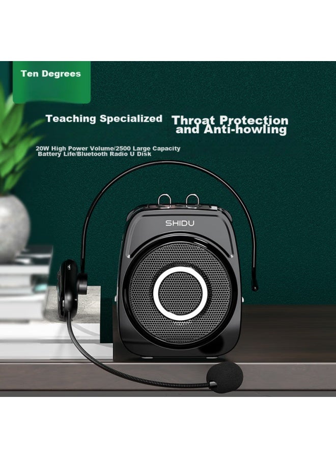 SHIDU S93 Mini Megaphone, Teacher's Classroom Amplifier, Loud Volume, Outdoor Loudspeaker, Long Battery Life, Anti-howling, Public Address System, Single Wireless Microphone - Image 1