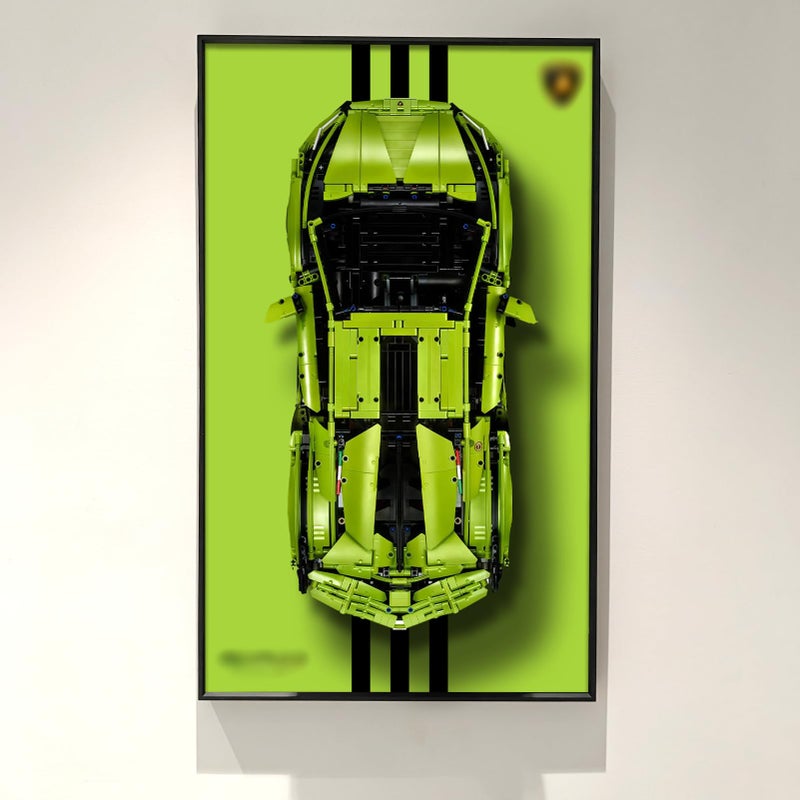 WETCEAOM Display Wallboard Compatible with Lego Technic Lamborghini Sin FKP 37 42115 Wall Display Frame Compatible with Lego Car Wall Mount Display Only Frame No Model - Image 2