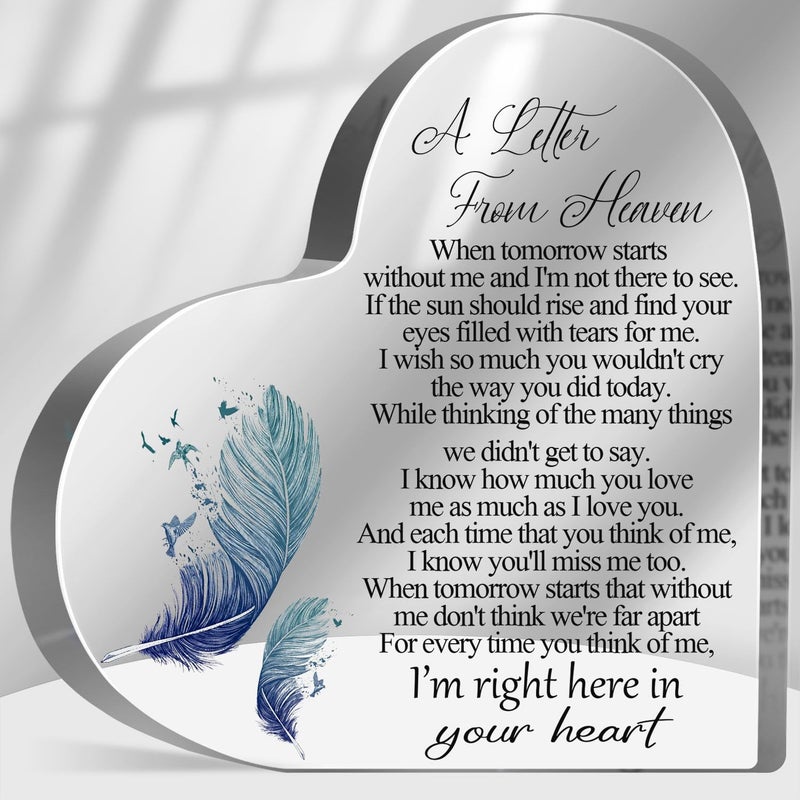 MUNLICAR A Letter from Heaven Sign, Loss of Loved One Sympathy Gift, Memorial Gifts for Loss Keepsake, In Memory of Loved One Sign, Grief Bereavement Remembrance Plaque Decor for Family Members - Image 1