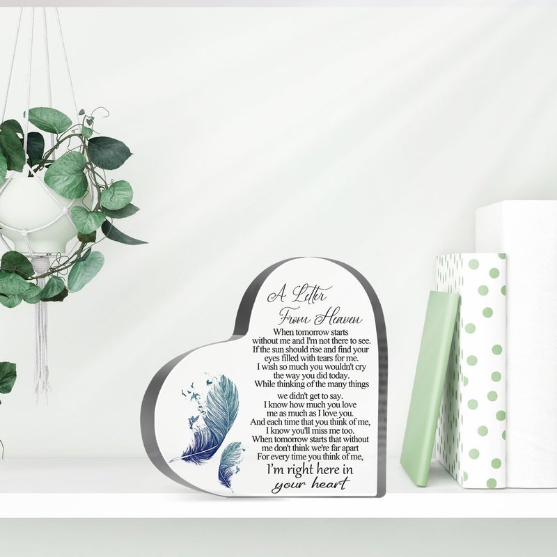 MUNLICAR A Letter from Heaven Sign, Loss of Loved One Sympathy Gift, Memorial Gifts for Loss Keepsake, In Memory of Loved One Sign, Grief Bereavement Remembrance Plaque Decor for Family Members - Image 4