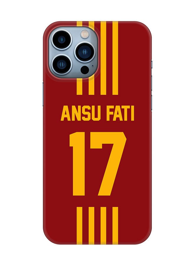 Stylizedd Slim Cover for Apple iPhone 14 Pro Max Case Snap Classic Series Mobile Cover Hard PC Shield Matte Finish Print -Spain-Player-Ansu Fati - Image 1