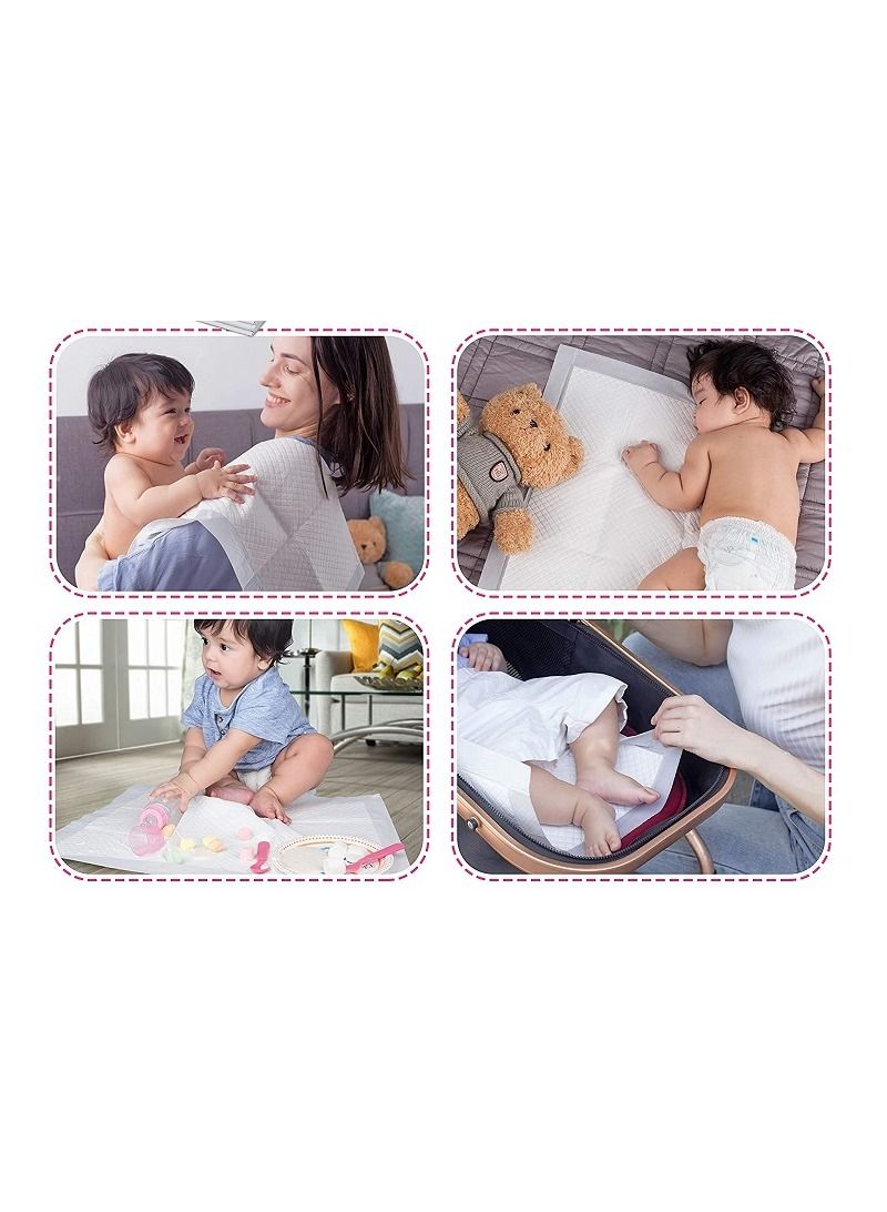 Cherry Medical Supply 90 Pieces Packed in 9 Pouches 60 cm x 90 cm Disposable Changing Pads for Baby Soft Ultra Absorbent Waterproof Large Diaper Changing Pad Liners Baby Changing Pad Cover Bed Pads - Image 5