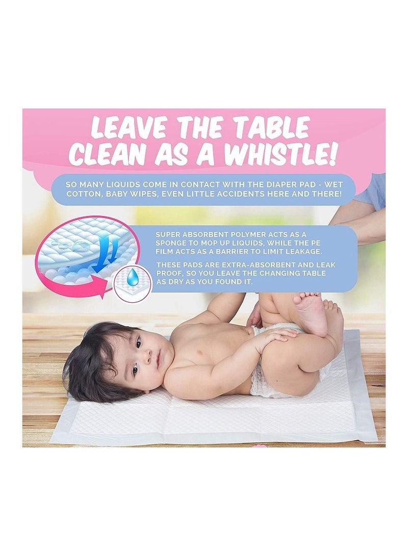 Cherry Medical Supply 90 Pieces Packed in 9 Pouches 60 cm x 90 cm Disposable Changing Pads for Baby Soft Ultra Absorbent Waterproof Large Diaper Changing Pad Liners Baby Changing Pad Cover Bed Pads - Image 2