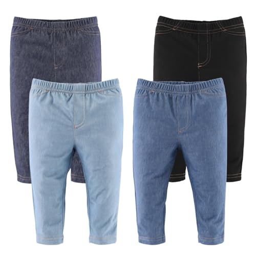 The Peanut Shell The Peanutshell Baby Boys or Girls Jeggings Set of 4-6-9 Months Size Jeans, Soft and Stretchy Pants, Boy and Girl Leggings, Infant Boy and Toddler Girl Clothes - Denim - Image 3