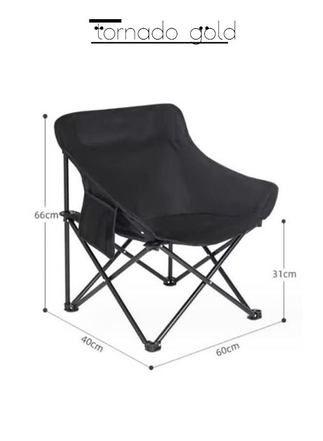 تورنيدو جولد كرسي تخييم قابل للطي وخفيف الوزن قابل للطي على شكل قمر مع حقيبة حمل - Image 2