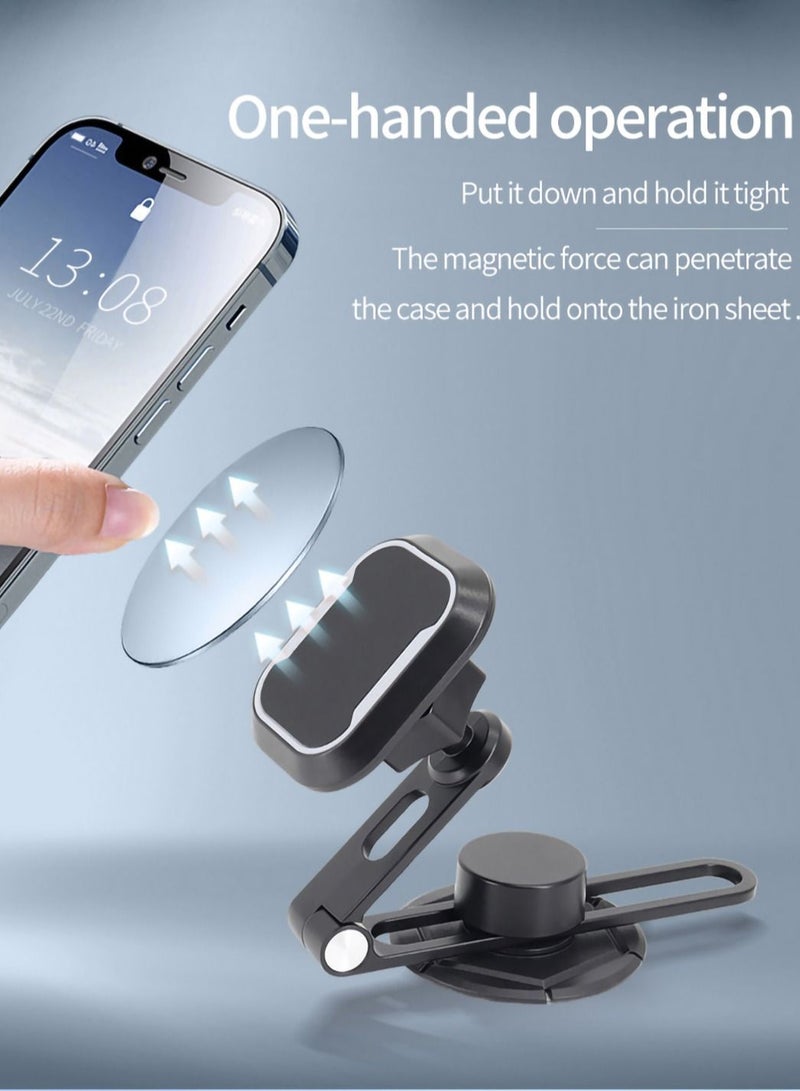 Hover Screen Car Magnetic Suction Bracket, Invisible Folding Center Console Navigation Phone Bracket 360 Degrees Rotatable Strong Fixed - Image 2